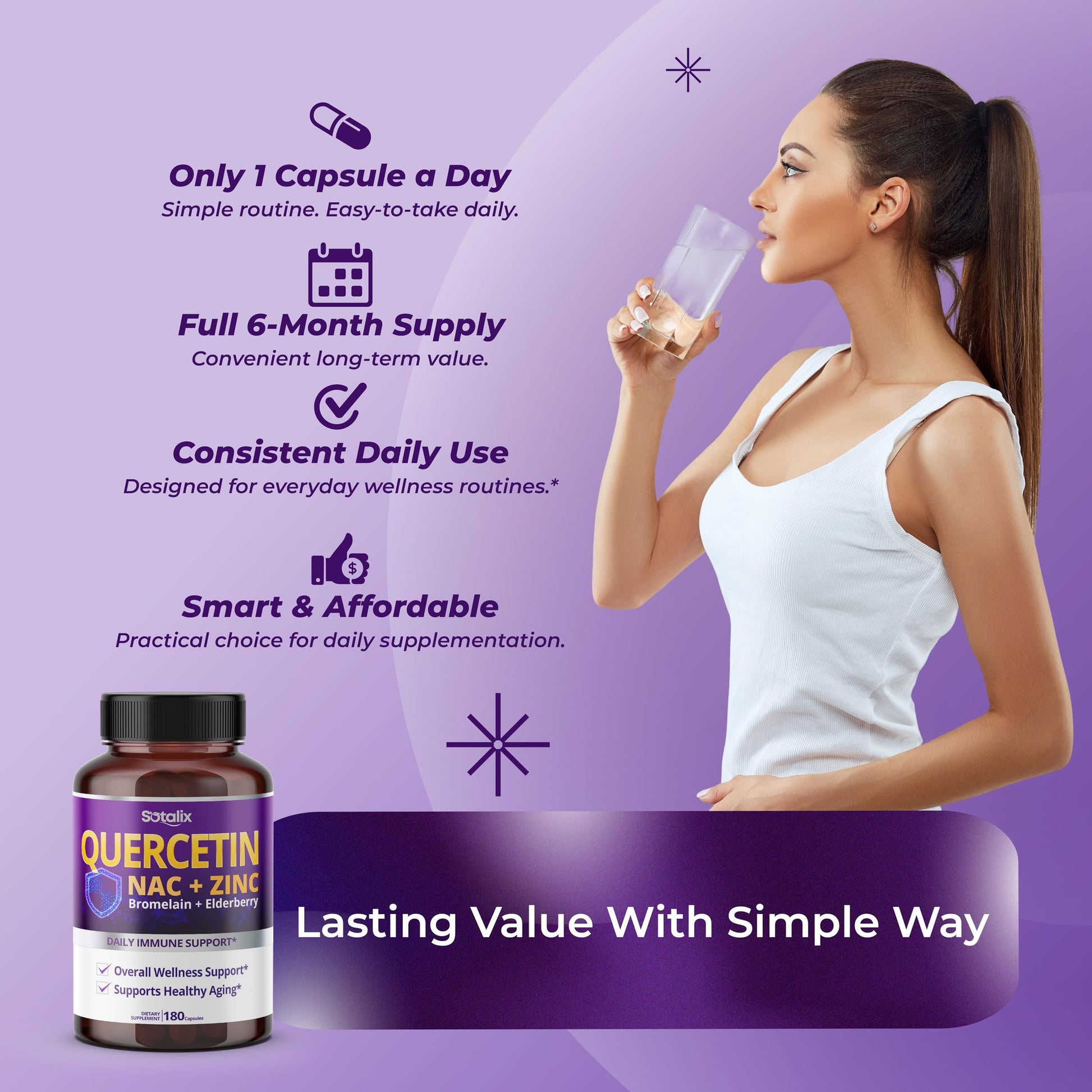 Sotalix Quercetin capsules nutritional information panel