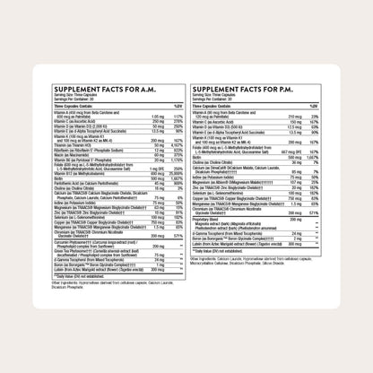 Thorne high performance daily multivitamin dual bottle system for day and night nutritional support