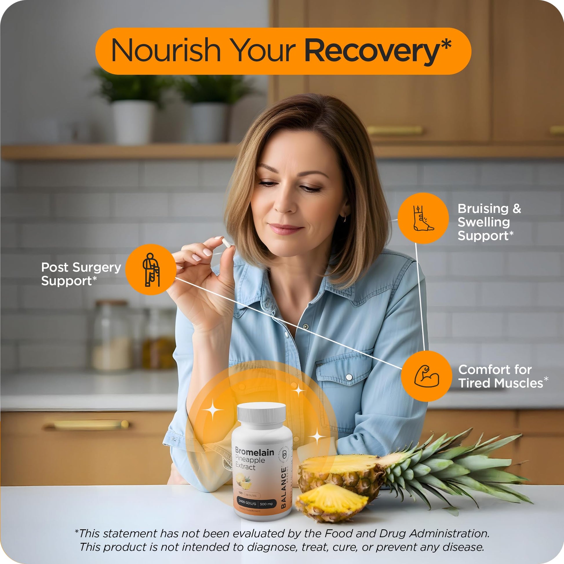 Balance Breens Bromelain 2400 GDU pineapple extract supplement