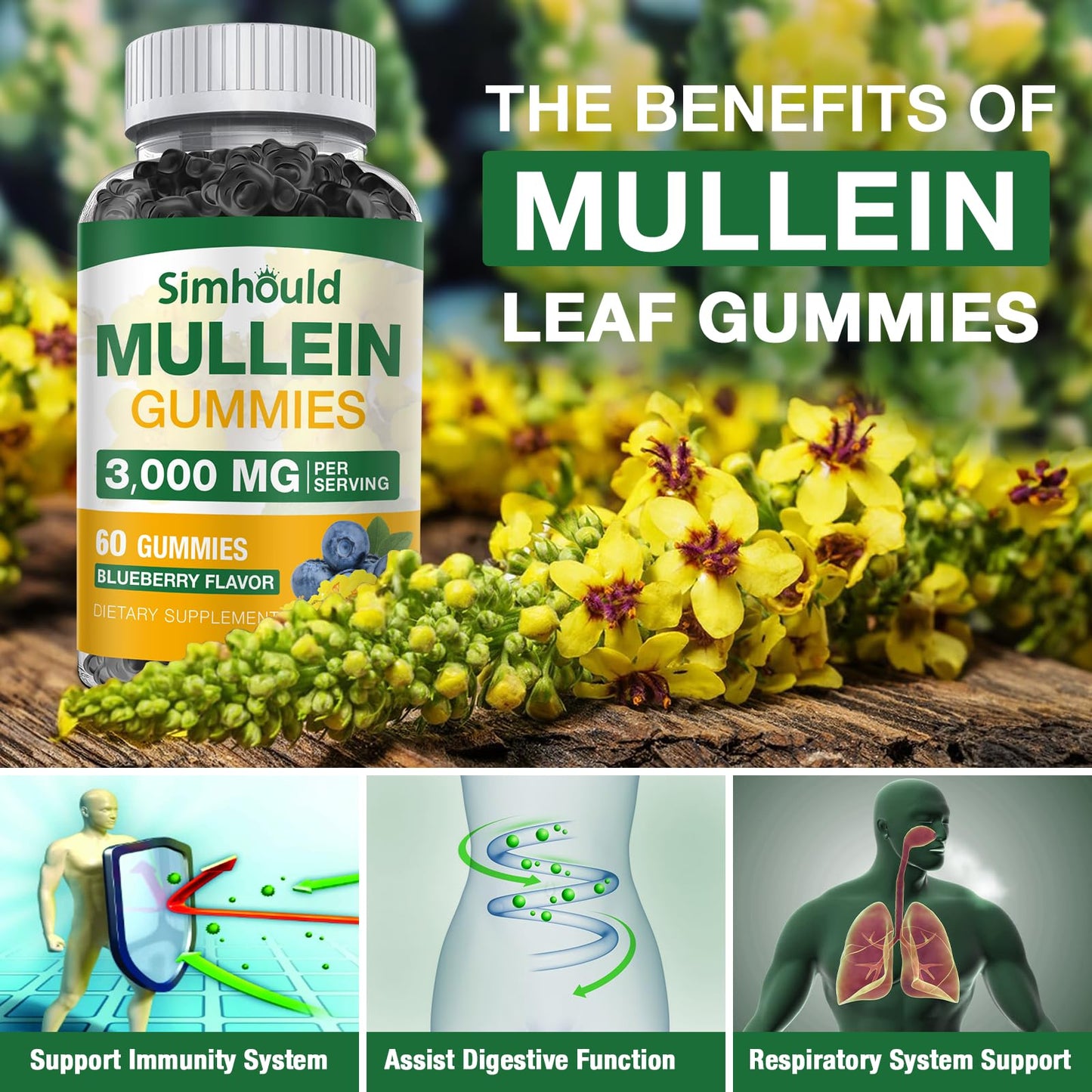 Close up of vegan sugar-free Mullein gummy texture
