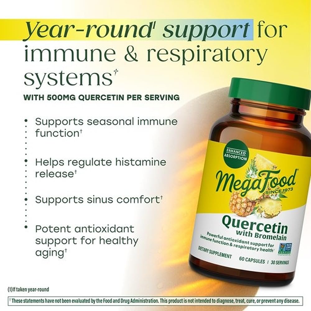 MegaFood Quercetin with Bromelain capsules for immune support