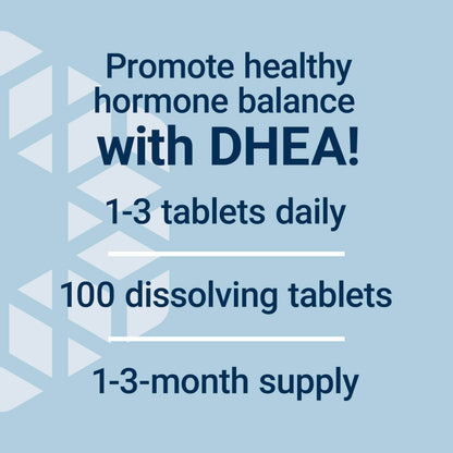 Close up of Life Extension DHEA dissolve-in-mouth tablets