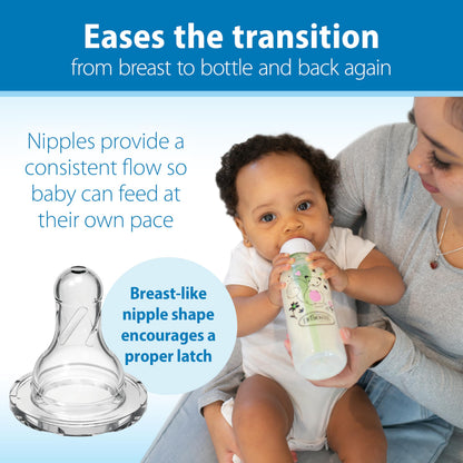 Close up of Dr. Brown's level 1 slow flow silicone nipple
