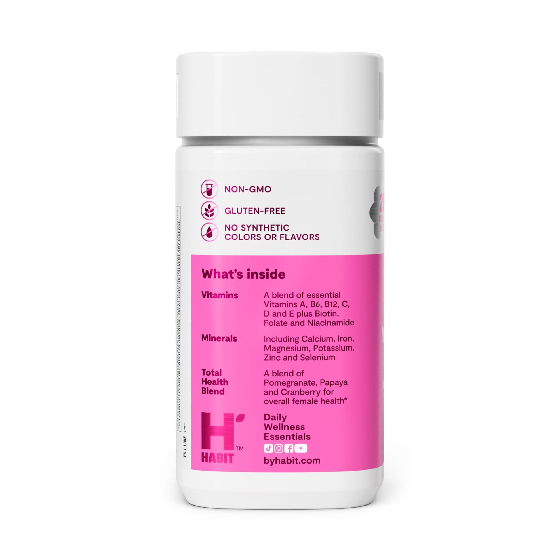 H Habit women's health supplement bottle side view