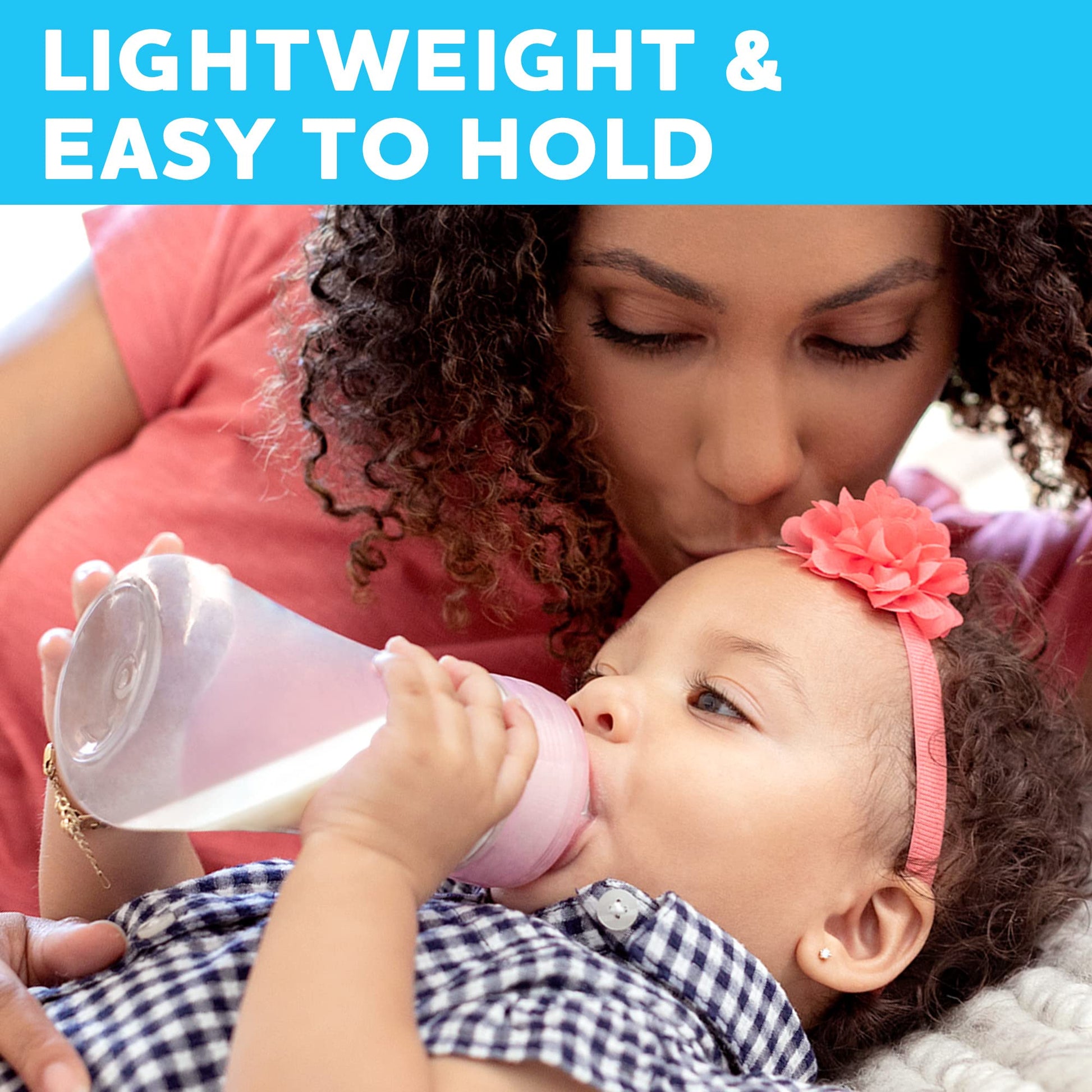 Two pack Chicco Duo hybrid baby bottles in clear and grey