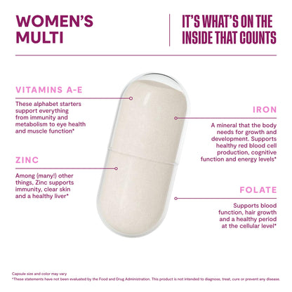 H Habit women's multivitamin bottle with wellness lifestyle background