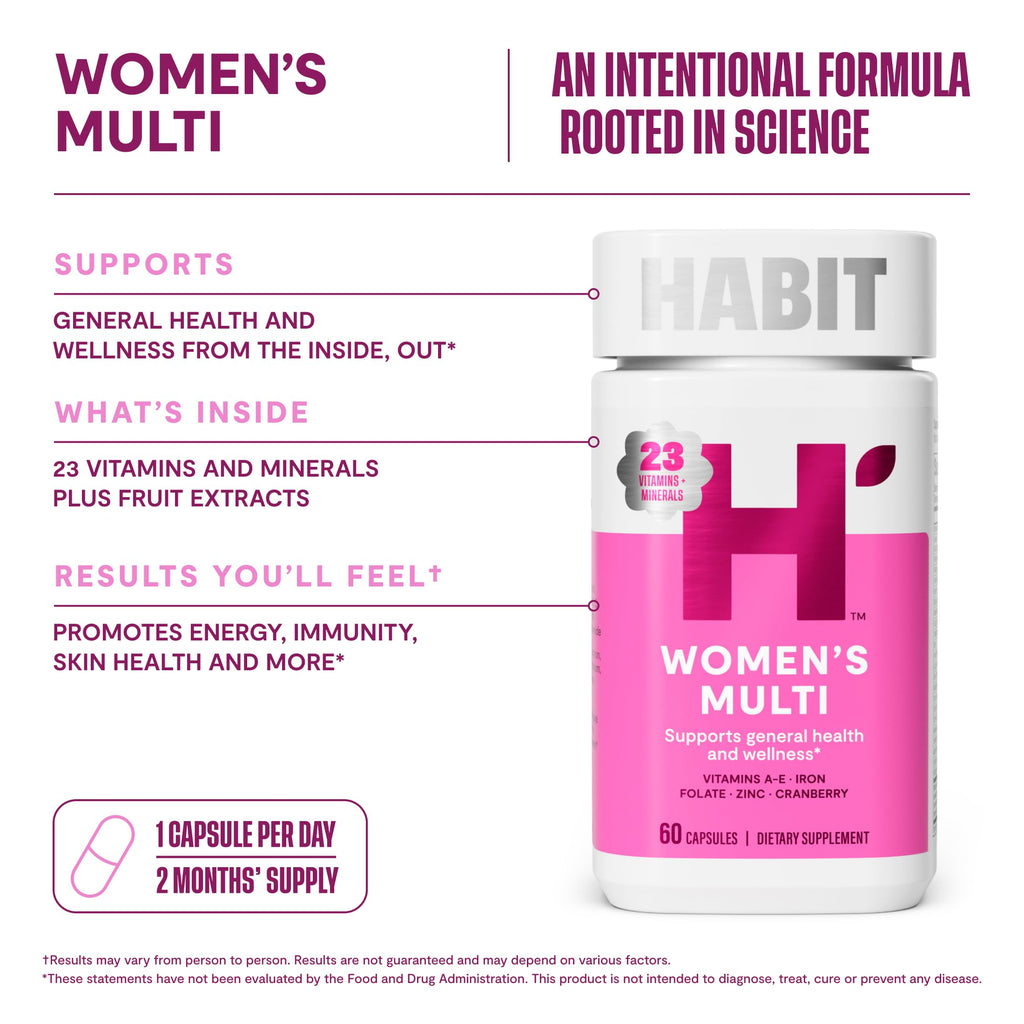 Habit womens multi supplement bottle side angle