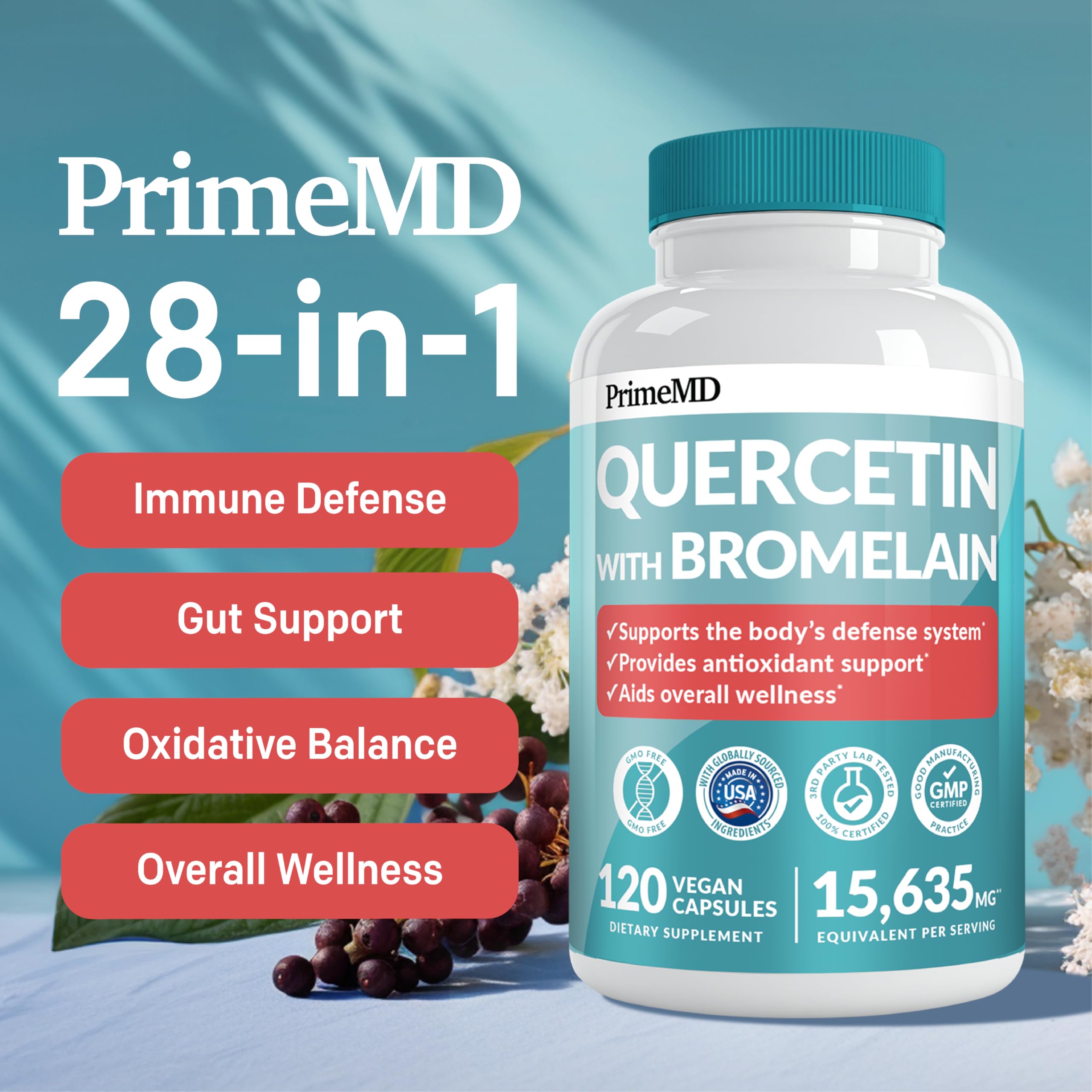 PrimeMD immune support supplement bottle label details