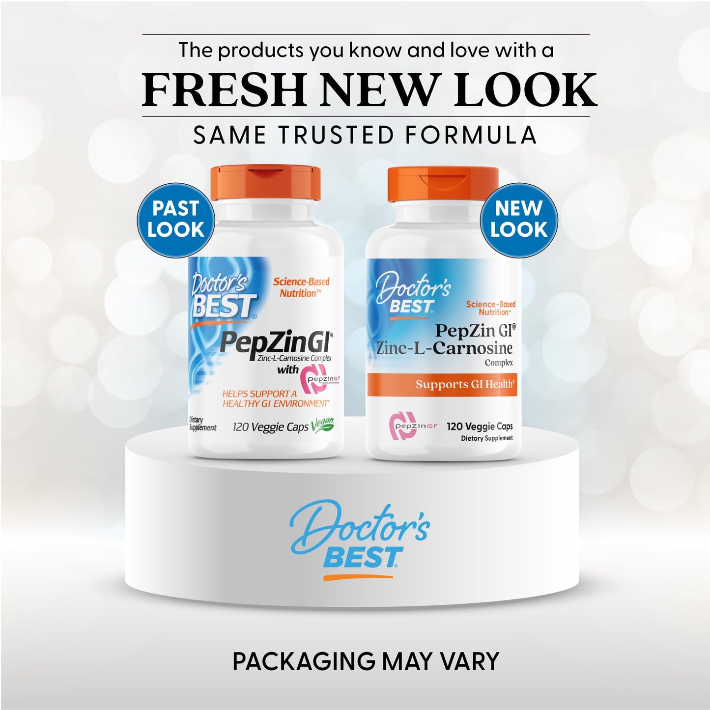Doctor's Best Zinc L Carnosine supplement facts label showing patented formula ingredients