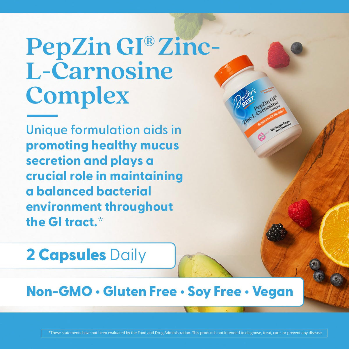 Doctor's Best PepZin GI directional usage and serving size view