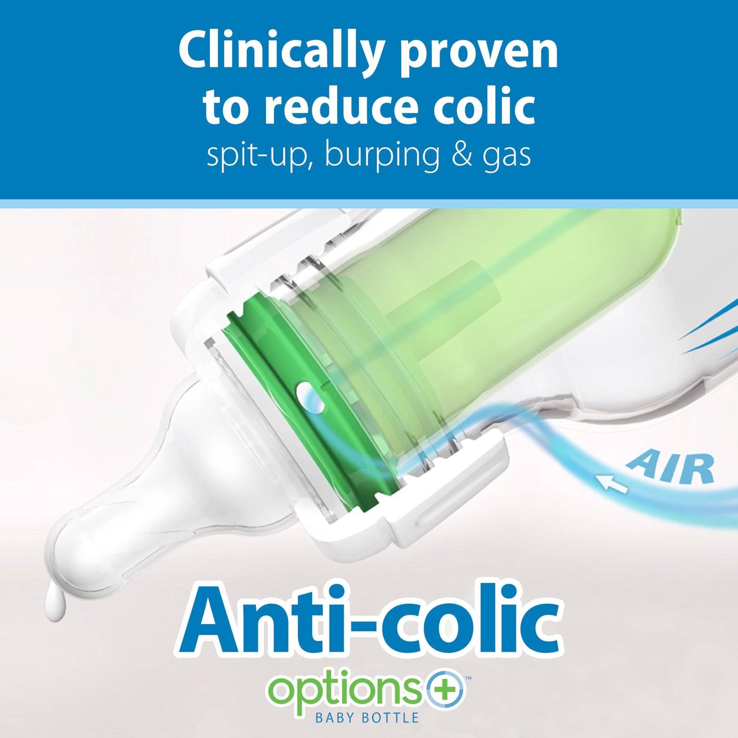 Dr. Brown's 8 fluid ounce narrow bottle showing the anti-colic vent system