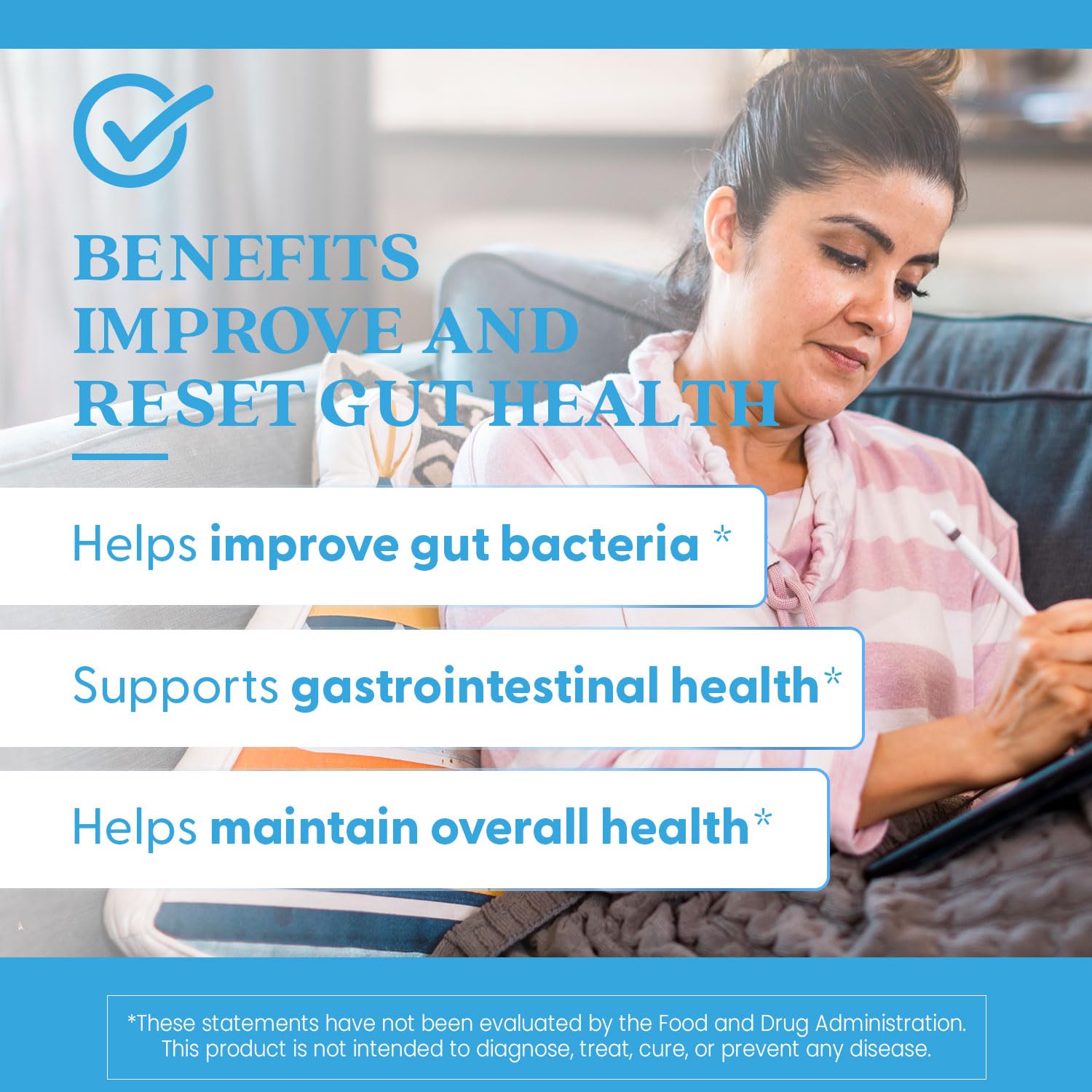 Doctor's Best gut health supplement bottle with a clear focus on directions for usage instructions