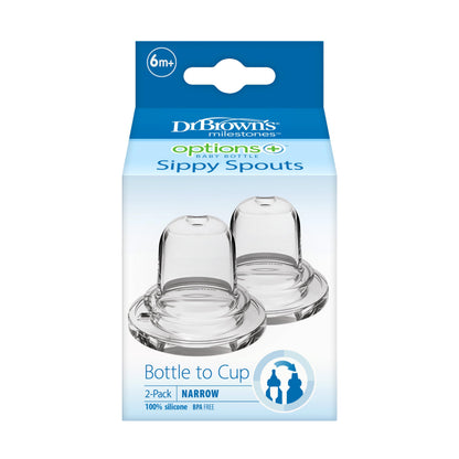 Dr. Brown's narrow neck spout safety and BPA free markings