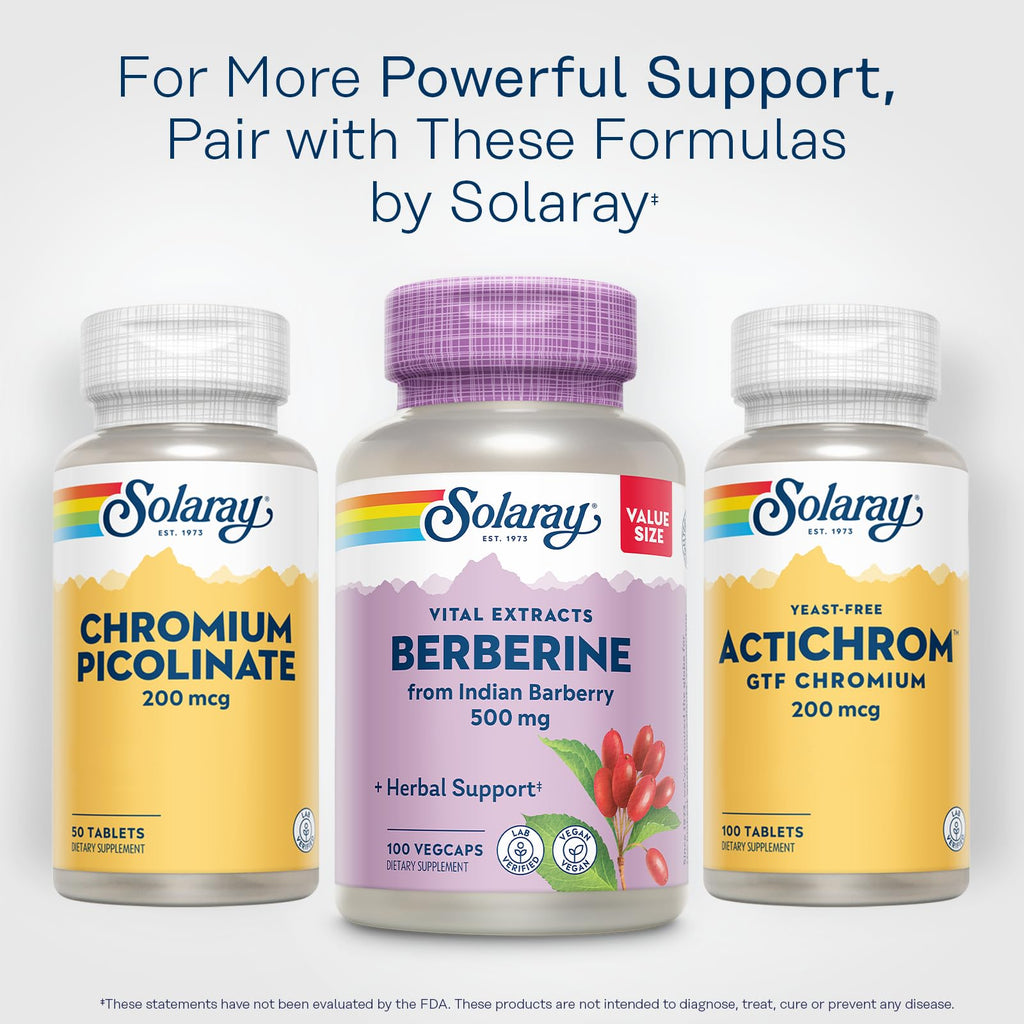 Solaray Berberine 100 count veg capsules complete view