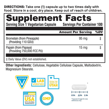 Nature's Life 100 vegan capsules bottle label details