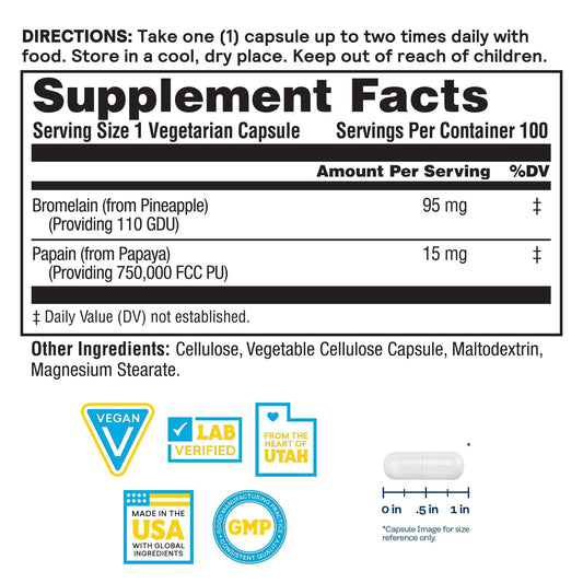 Nature's Life 100 vegan capsules bottle label details