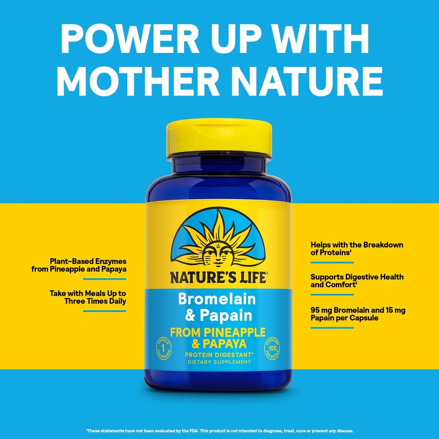 Nature's Life Bromelain and Papain ingredients label