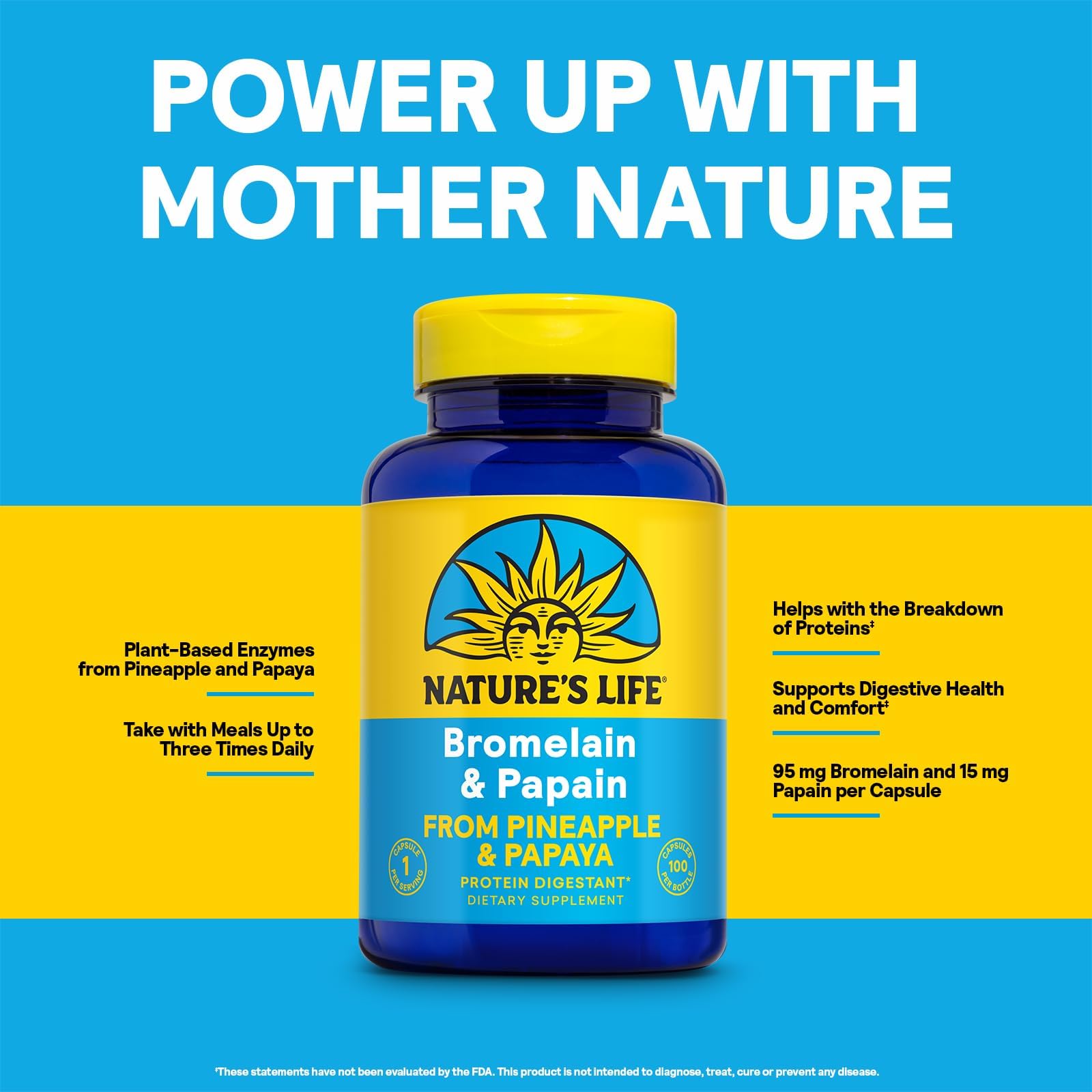 Nature's Life Bromelain and Papain ingredients label
