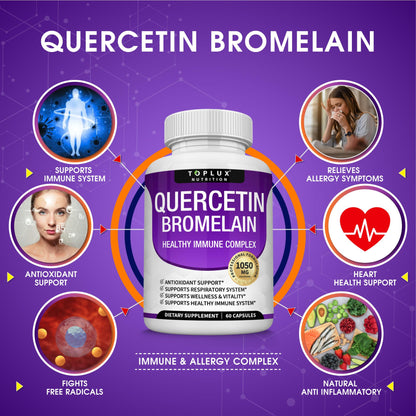 Toplux Quercetin 1050mg supplement facts label