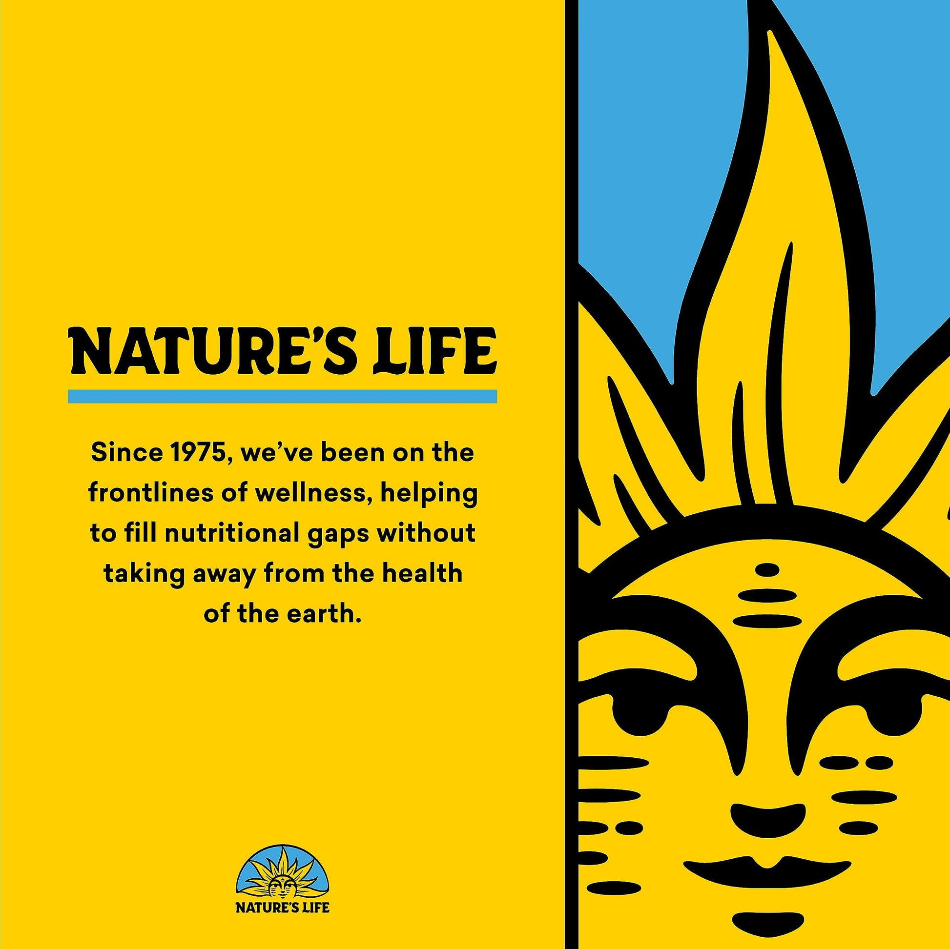 Top view of Nature's Life digestive support supplement packaging