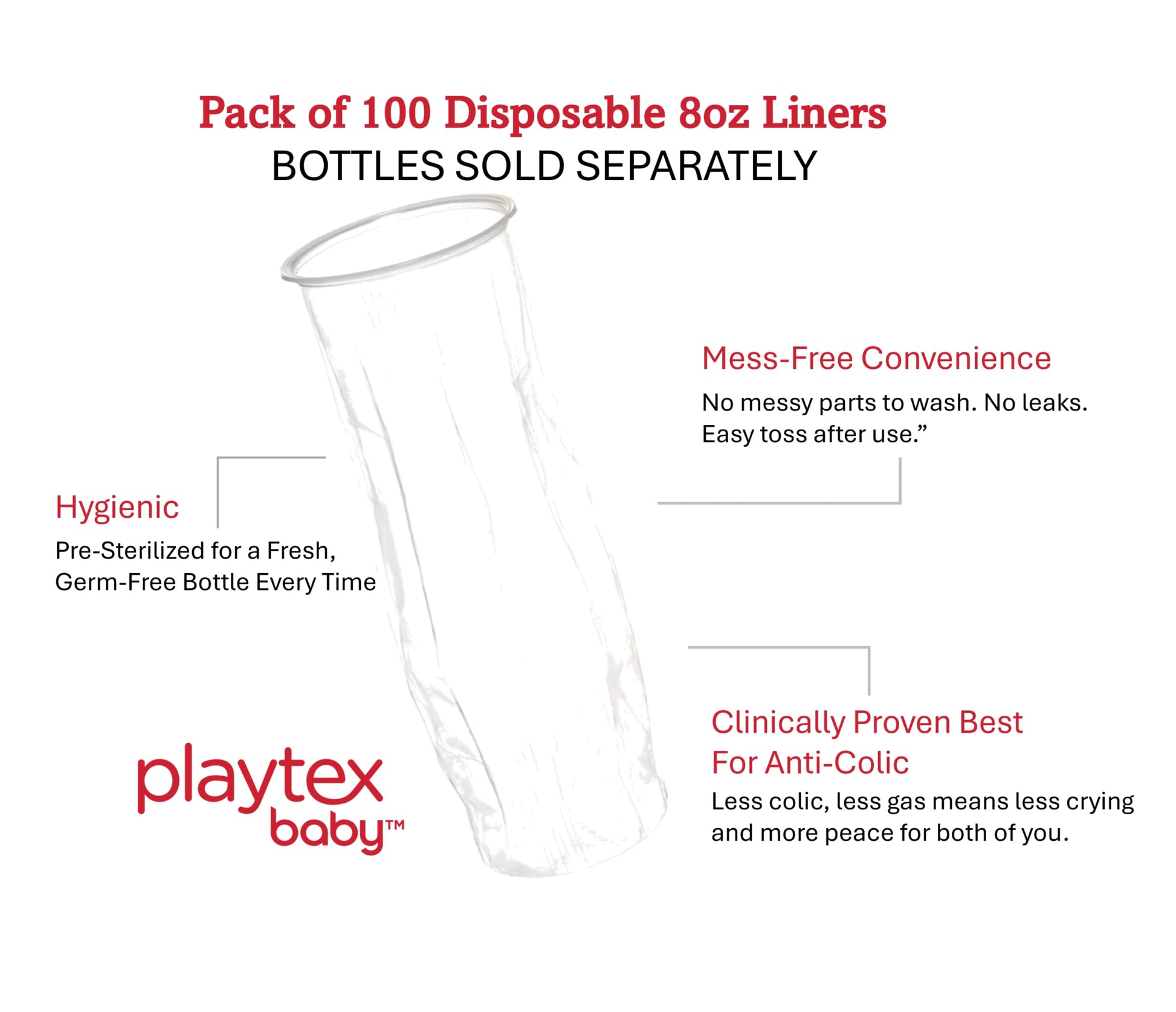 Close up of Playtex Baby pre-sterilized liner packaging