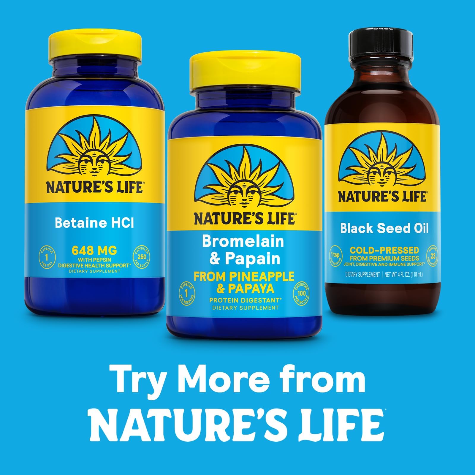 Authentic Nature's Life imported USA digestive enzyme supplement