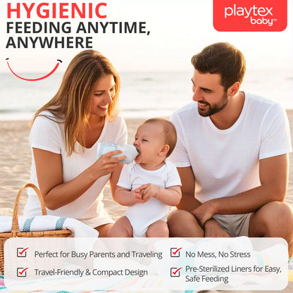 Playtex Baby drop-in liners stacked for travel
