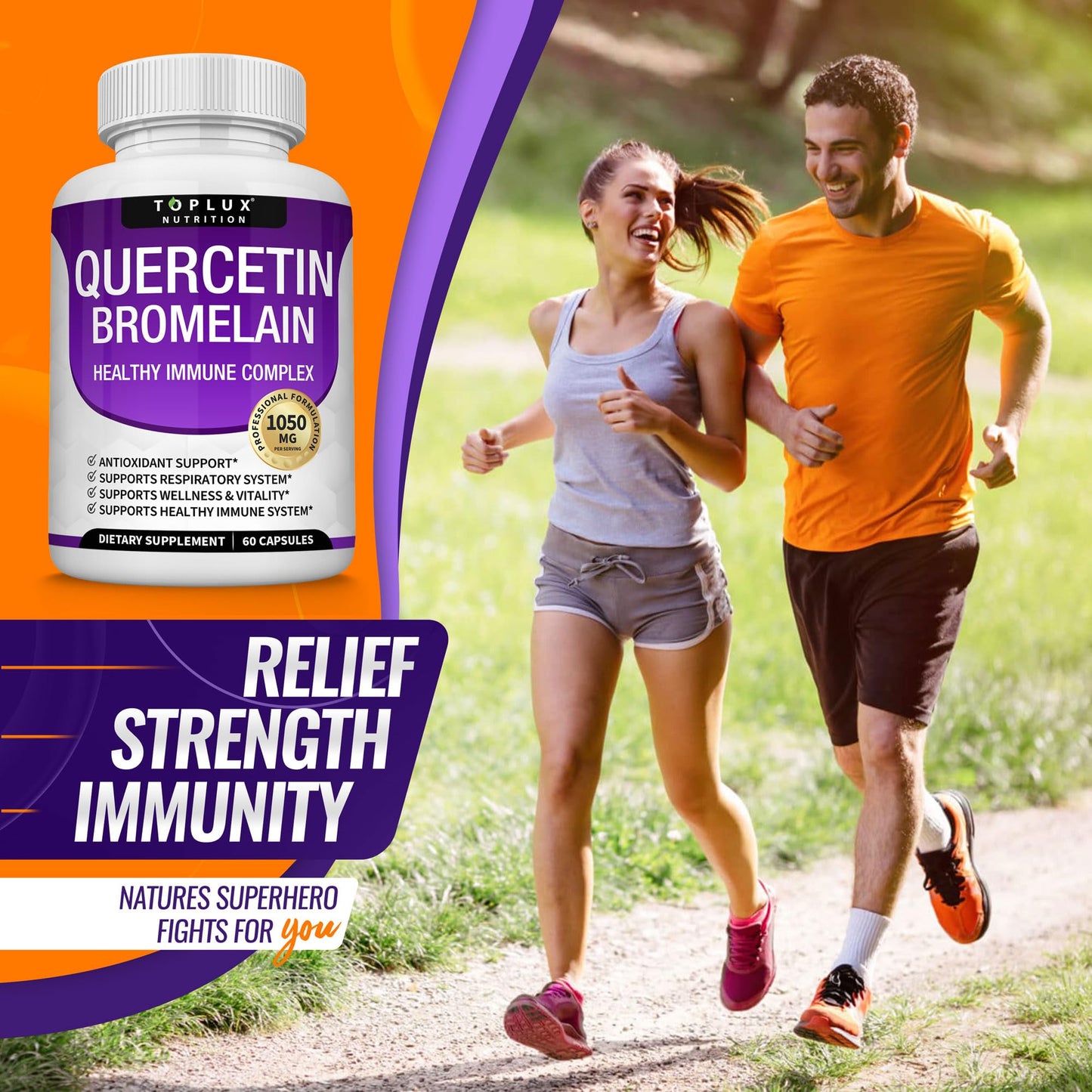 Toplux Quercetin with Bromelain and Zinc 60 capsules lifestyle shot