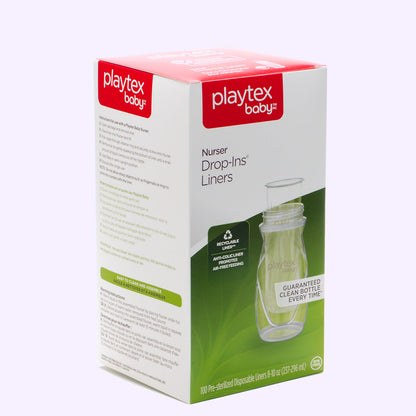 Back of Playtex Baby Nurser liners box with product details