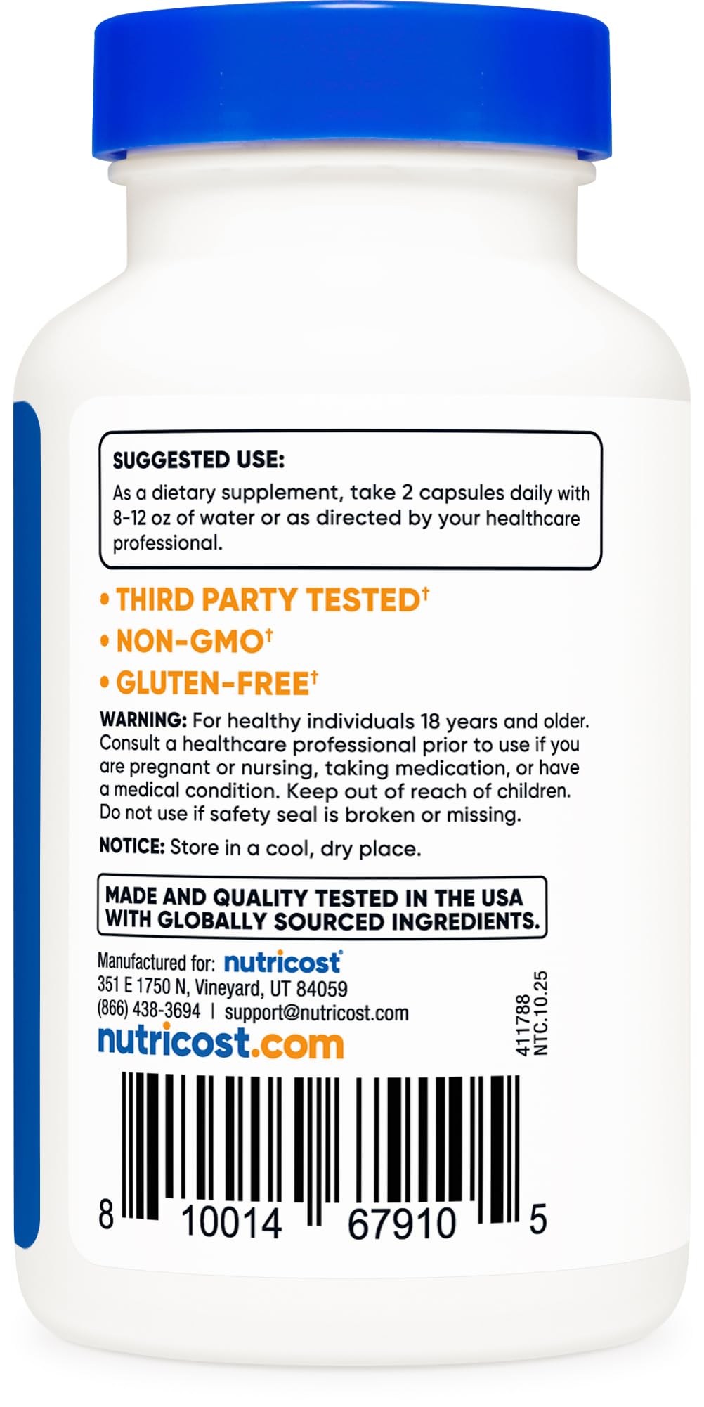 Nutricost Alpha GPC choline dietary supplement premium brain health formula dosage instructions