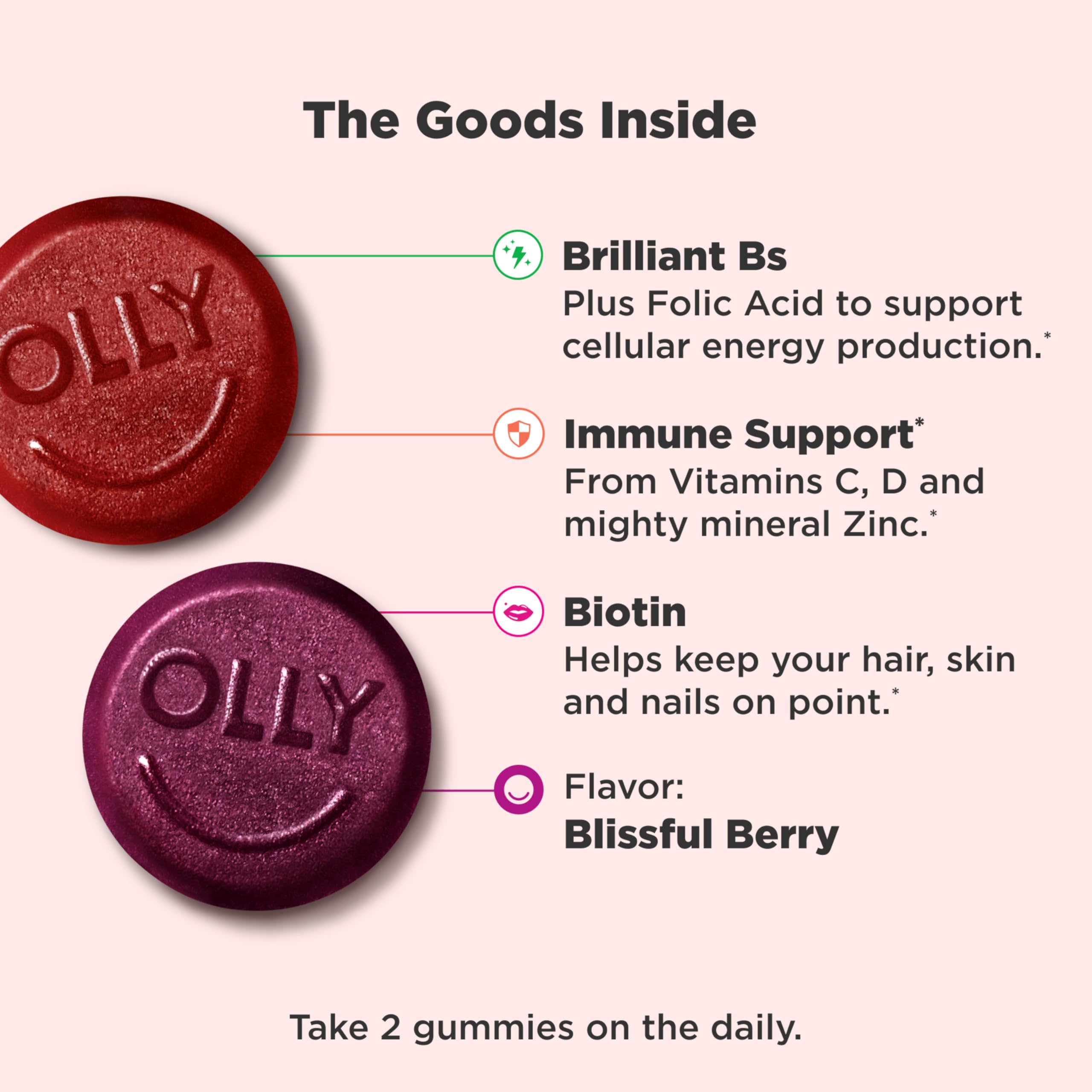 Authentic OLLY imported wellness gummies for women's daily health