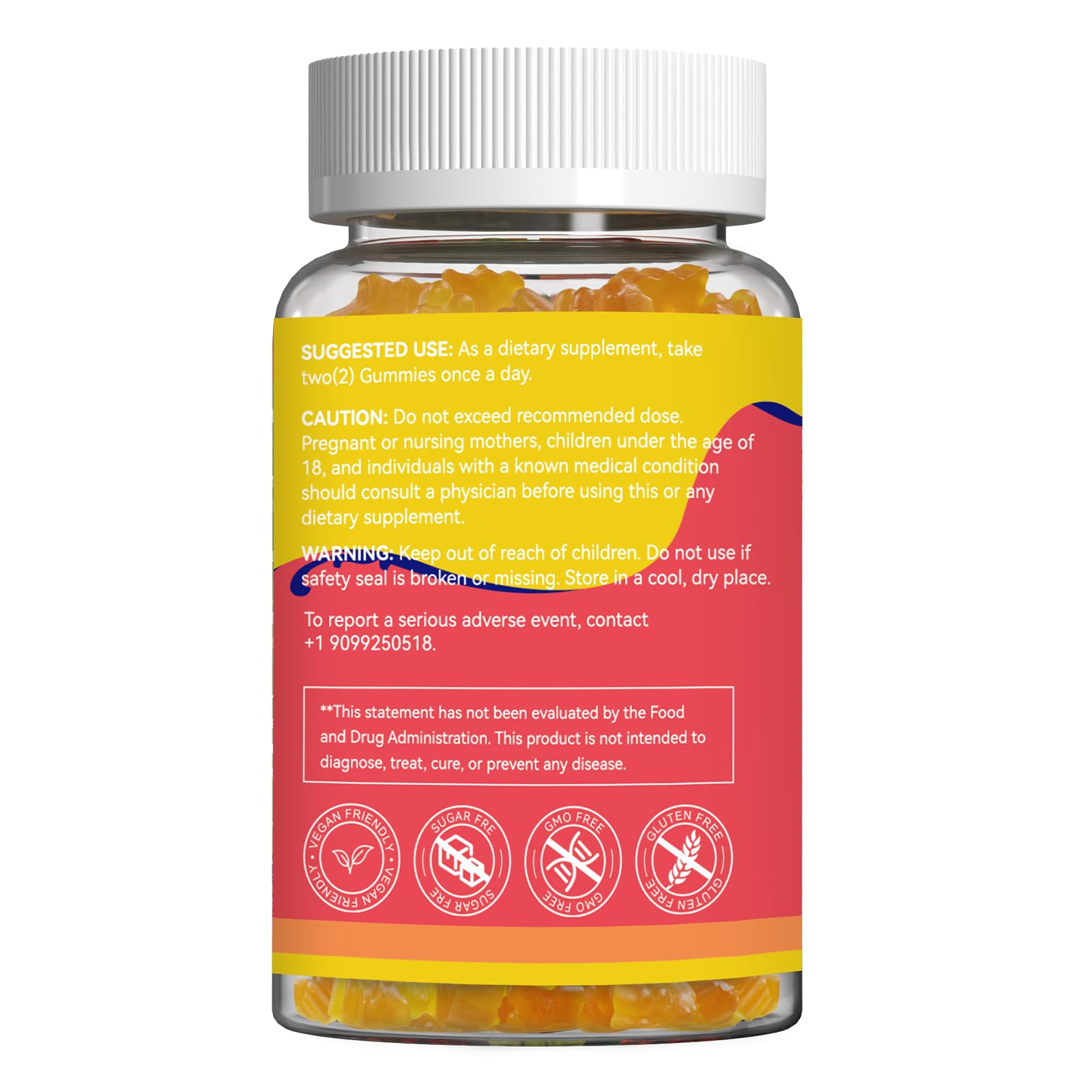 SmildeHeal Mullein Gummies sugar-free label