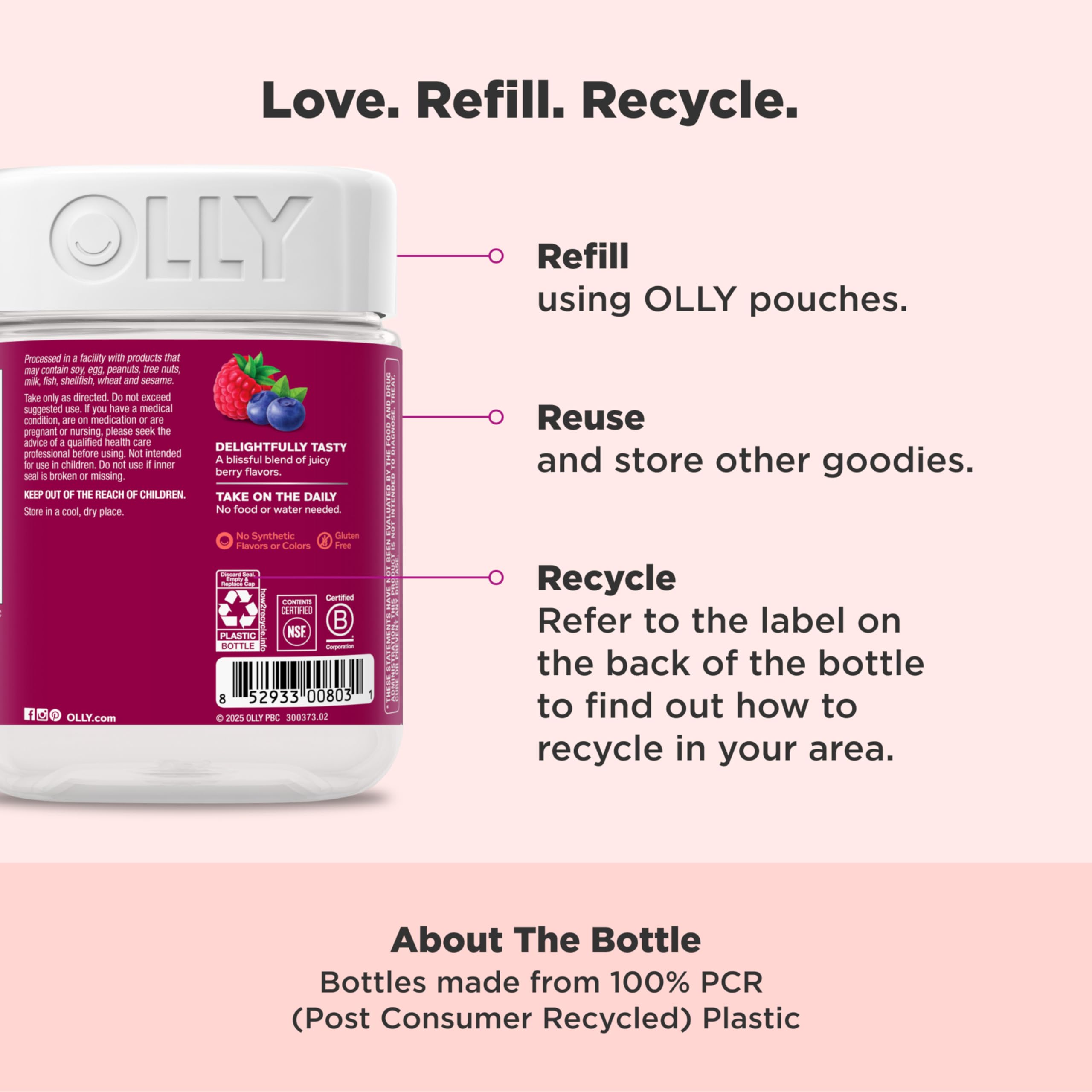 Gluten free berry flavored vitamins for women skin and hair care