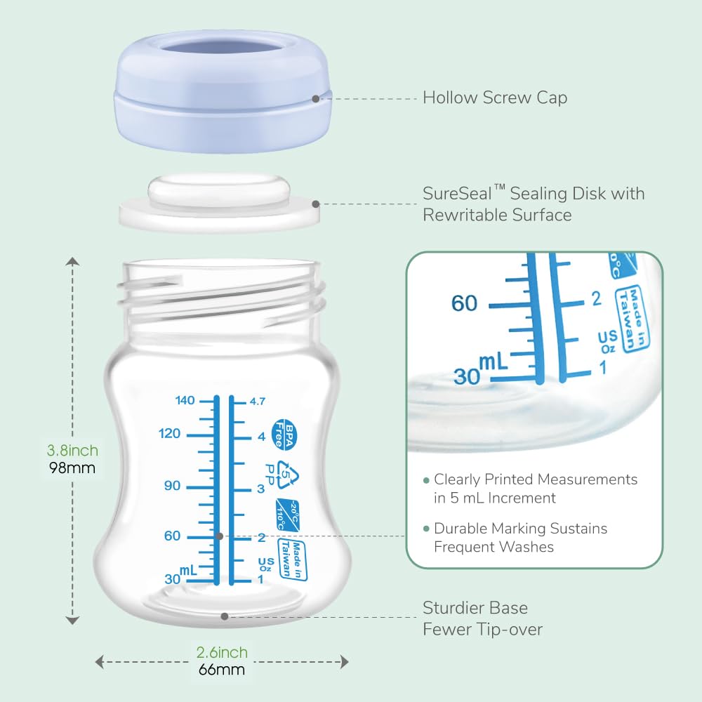 Maymom 140-milliliter wide-mouth bottles BPA-free material detail