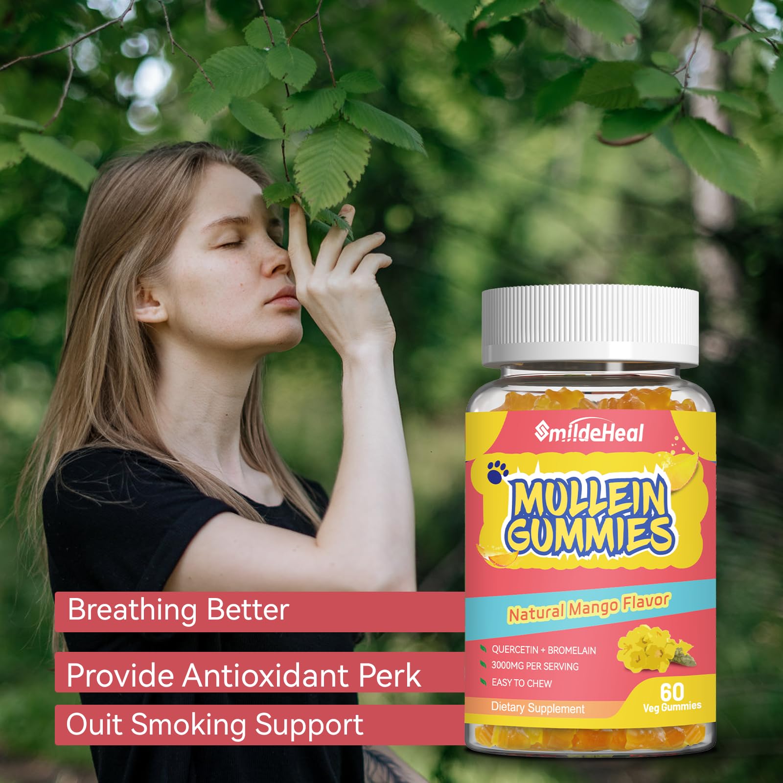 Mango flavored Mullein Gummies 60 count