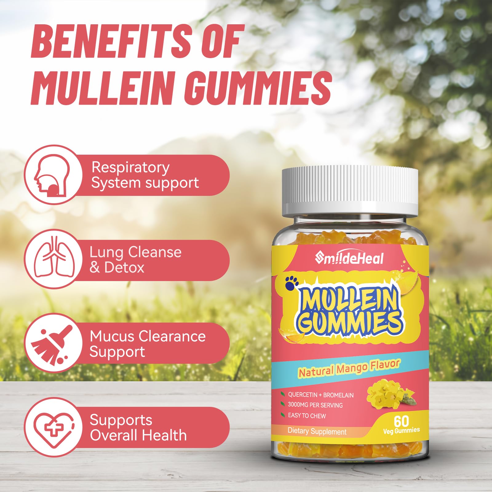 SmildeHeal Mullein Gummies vegan supplement