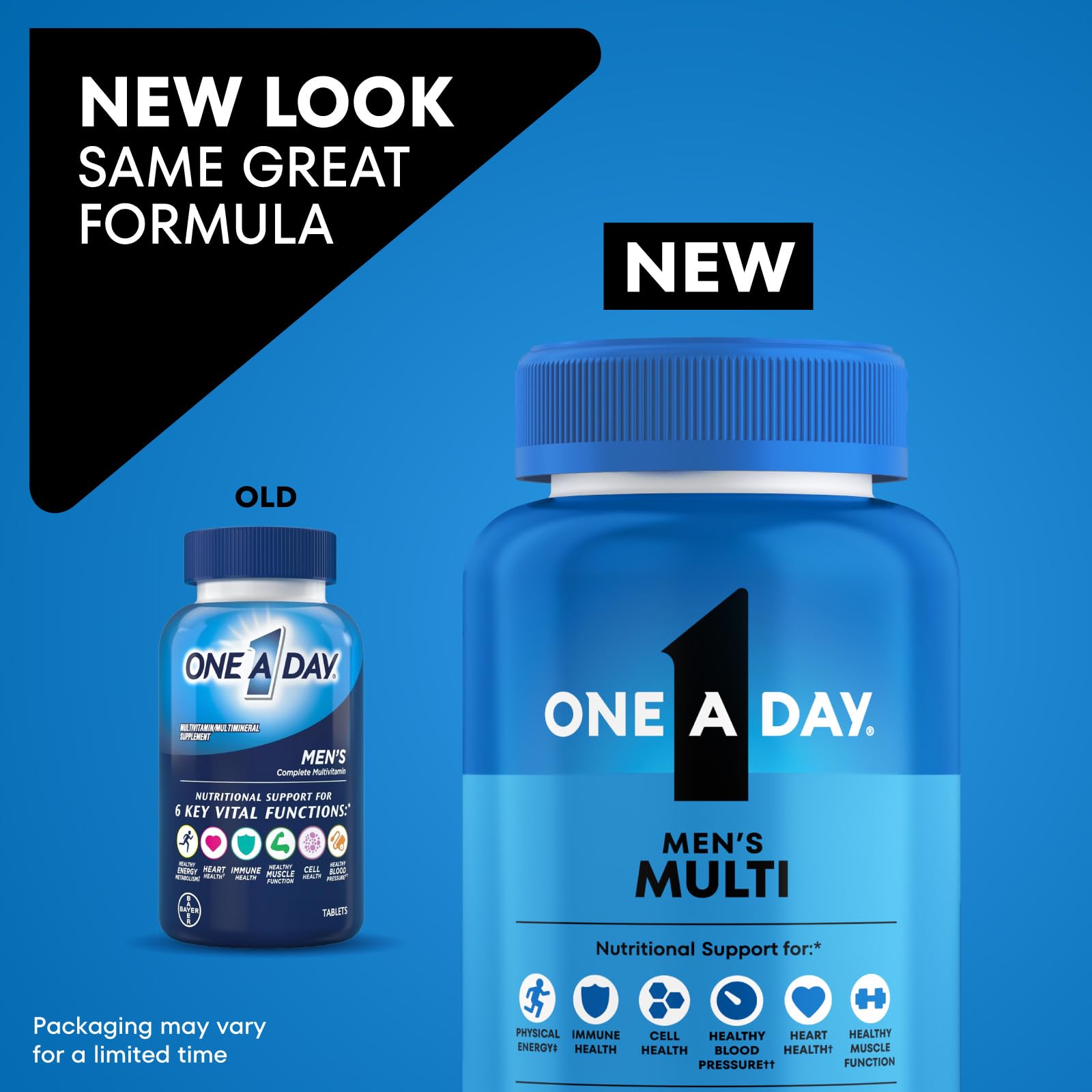 One A Day Men's Health Formula 200 count tablet container side view