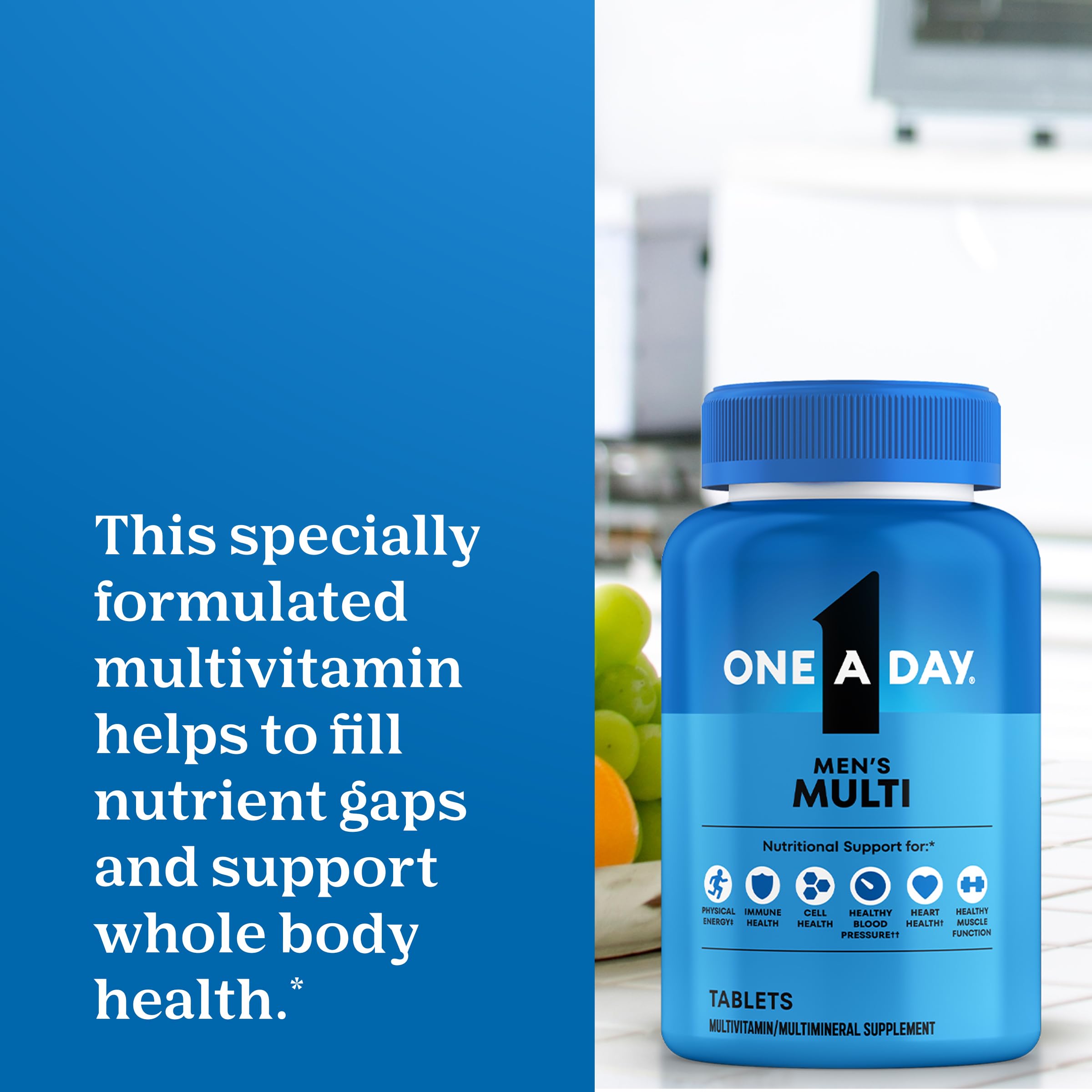 One A Day men's health multivitamin and multimineral daily supplement