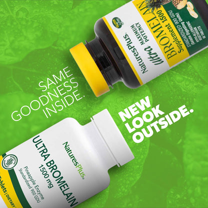 NaturesPlus Ultra Bromelain bottle packaging label