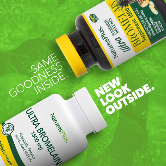 NaturesPlus Ultra Bromelain bottle packaging label