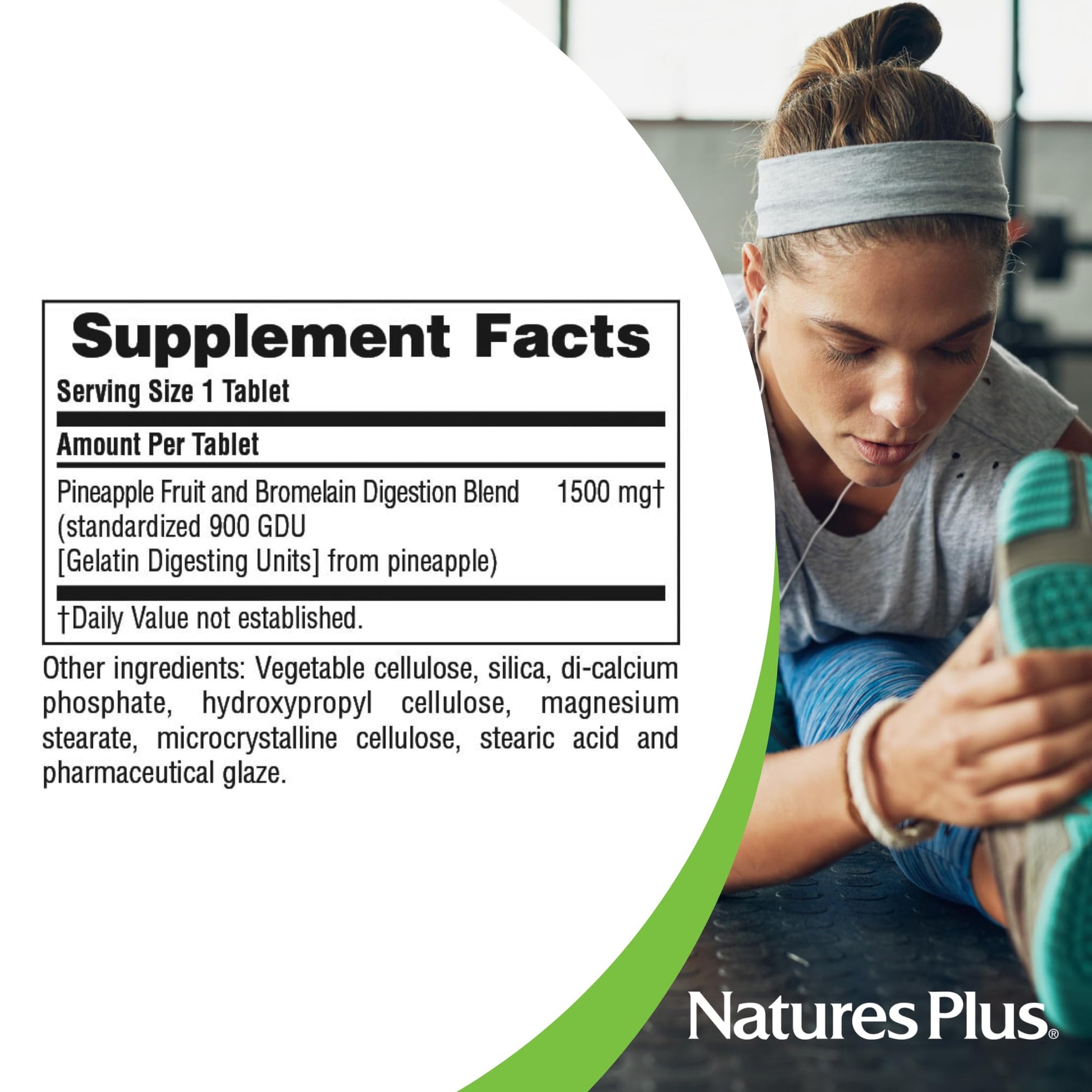 NaturesPlus Ultra Bromelain 60 tablets supplement facts