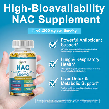 High absorption NAC 1200mg softgel label details