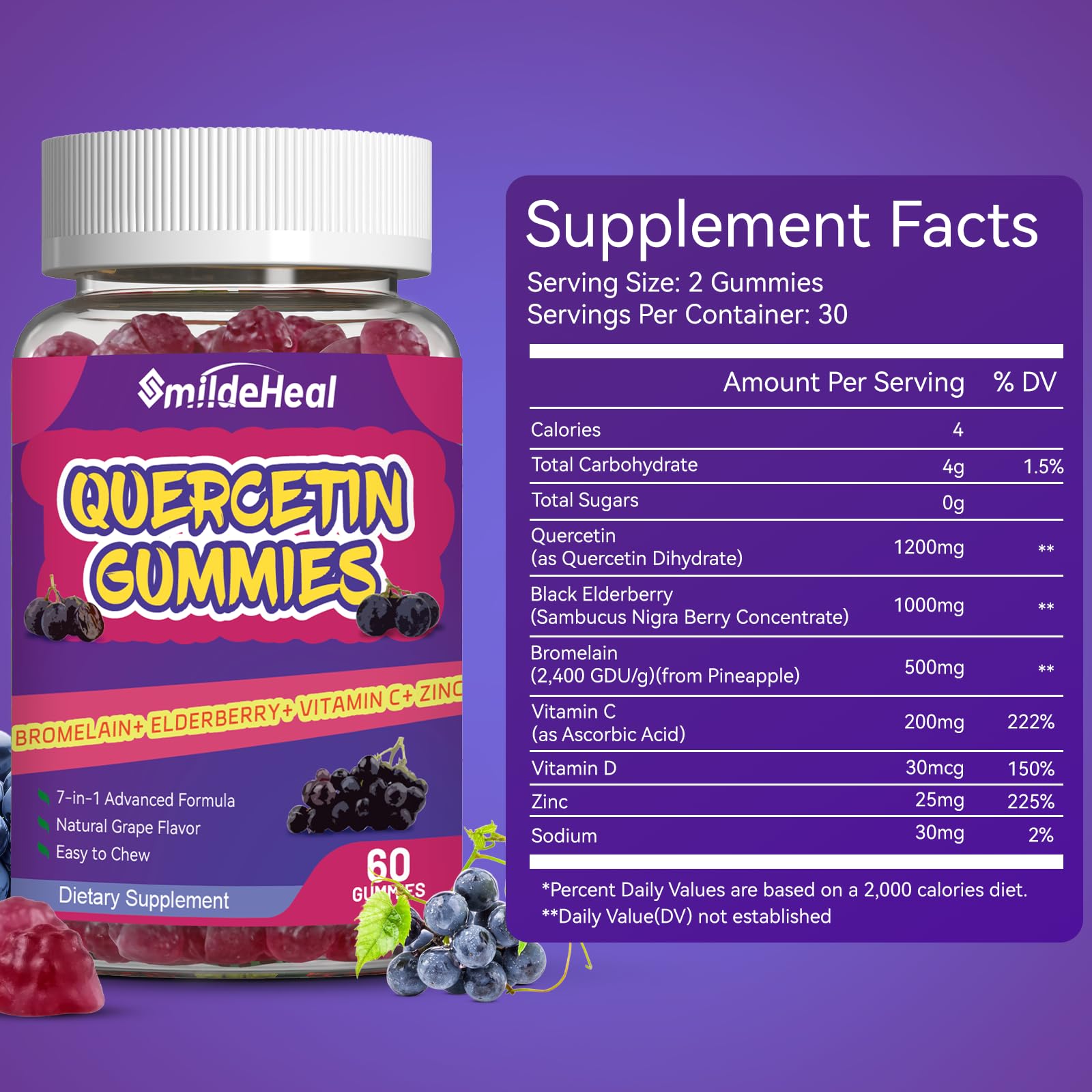 SmildeHeal Quercetin 2 pack bundle packaging