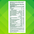 Nutritional facts panel on vitafusion women gummy bottle