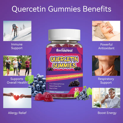 SmildeHeal quercetin bottle with bromelain and zinc