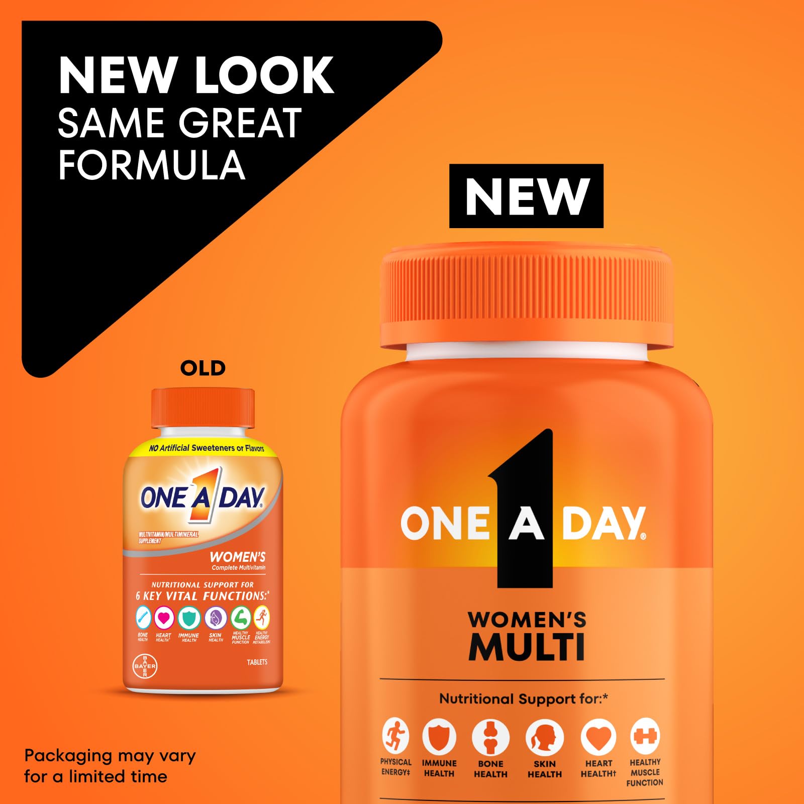 Authentic Bayer One A Day womens 50 plus daily vitamin tablet close up