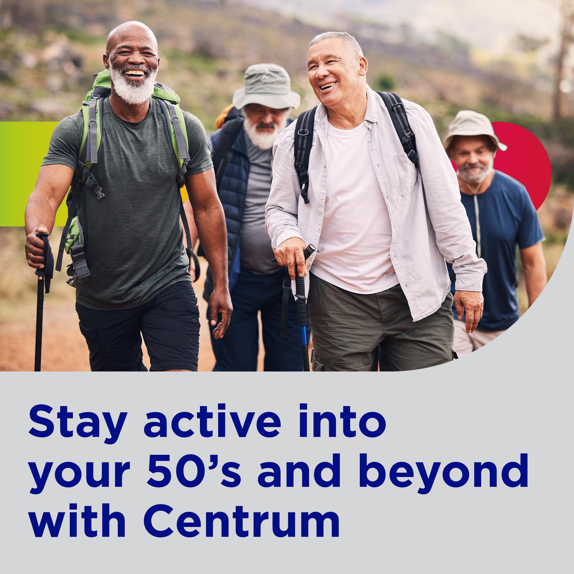 Centrum Silver Multivitamin for older adults showing easy to swallow tablets