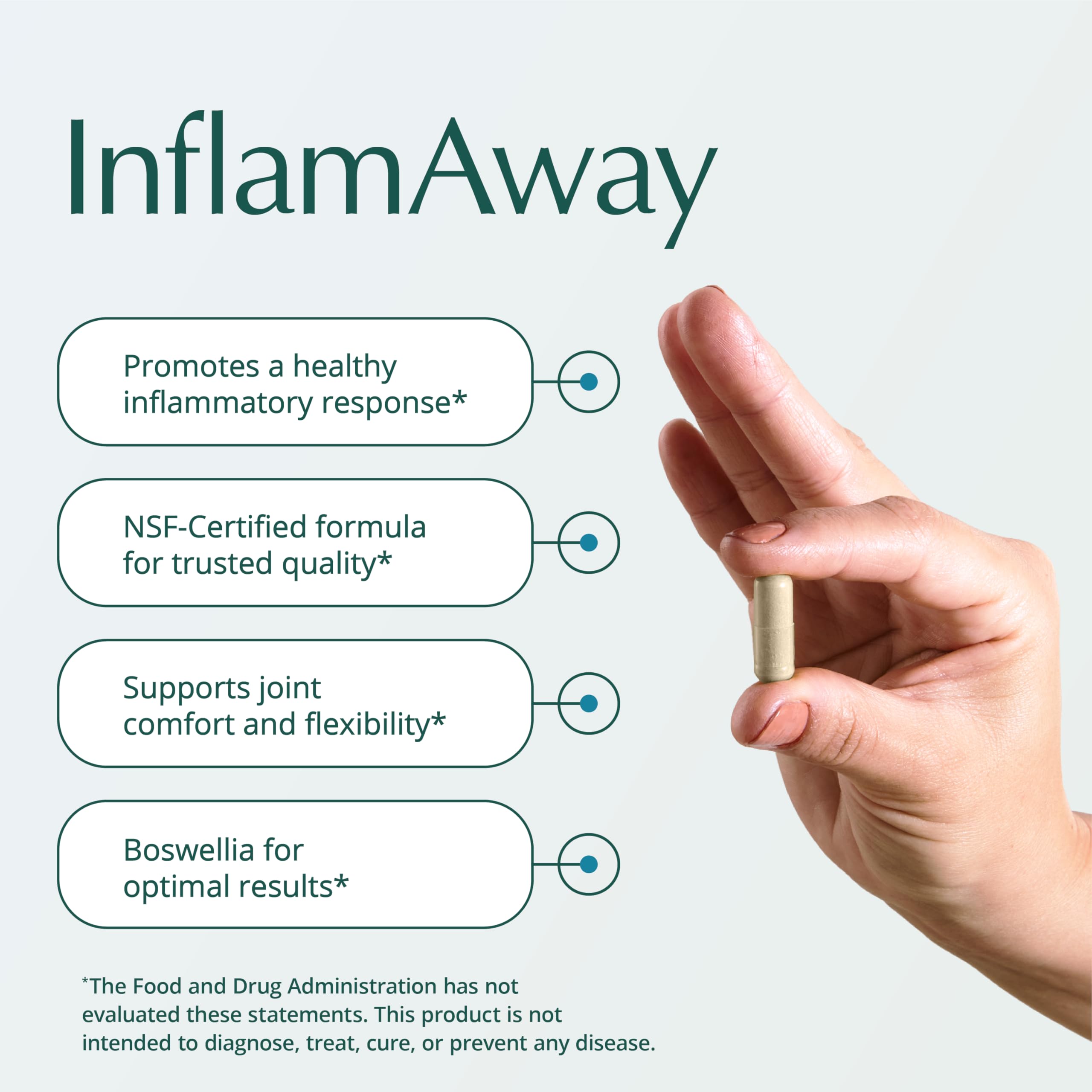 Natura InflamAway Boswellia and Bromelain supplement bottle