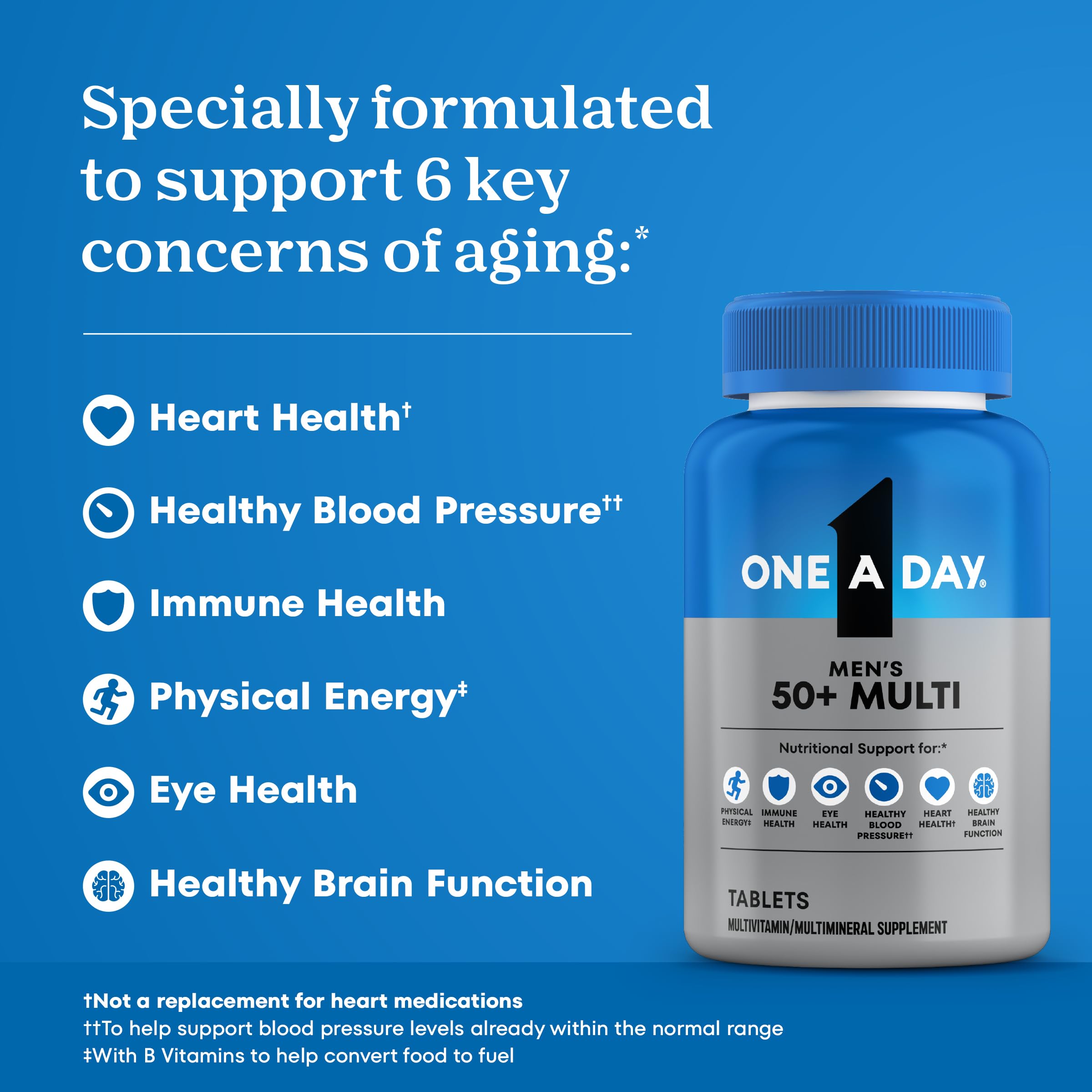 Authentic One A Day Healthy Advantage multivitamin tablets for aging concerns side panel