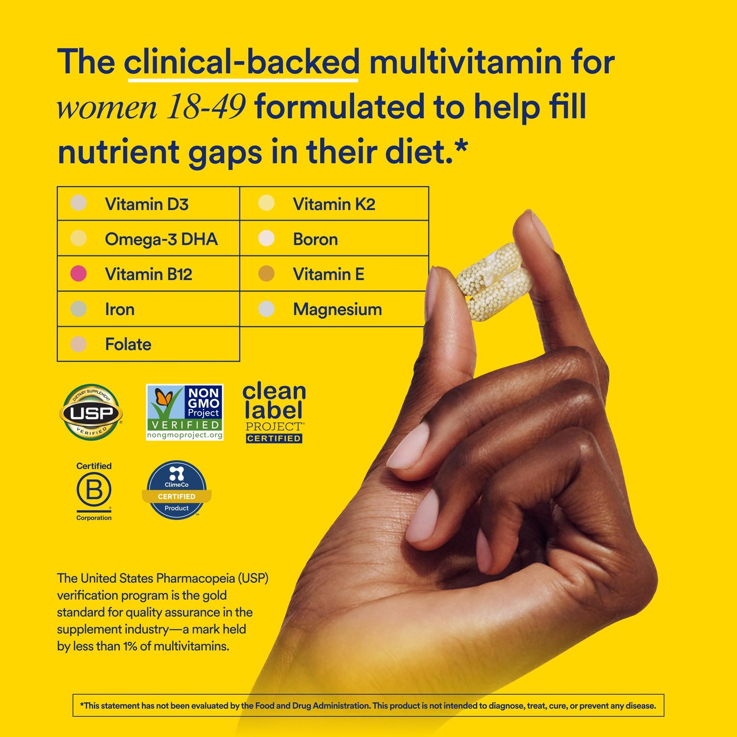 Ritual daily vitamins for women highlighting the innovative delayed release capsule design